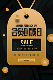 会员日促销活动宣传海报素材