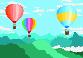 卡通热气球插画矢量图