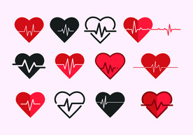 爱心 心跳标志图标