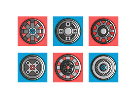 卡通汽车轮胎矢量图