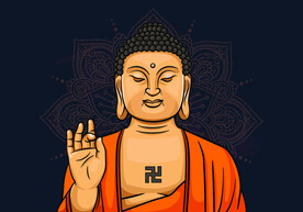 卡通佛祖矢量图