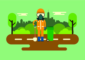 卡通手绘环卫工人