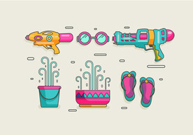 卡通儿童拖鞋 水枪玩具