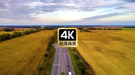 航拍素材乡道上行驶的汽车