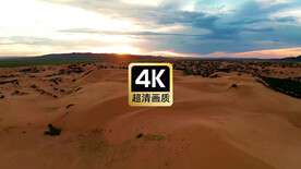 航拍素材晨光中的沙漠