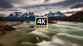 风景素材山间高速流淌的河流