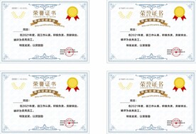 企业荣誉证书 奖状