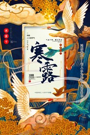 精致国潮中国风寒露节气海报