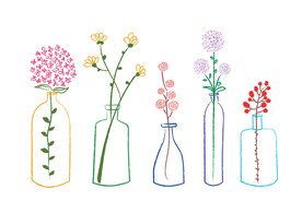 线描花瓶