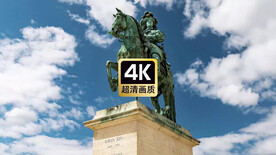 名胜素材拿破仑雕像白云