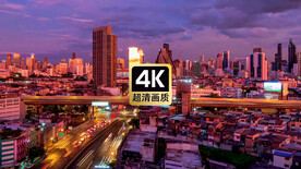 航拍素材夜晚城市群街道上的车流