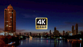 风景素材夜晚海边城市群