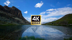 风景素材白云下蓝天湖水