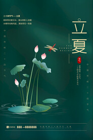 24节气立夏宣传海报