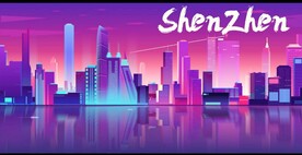 酷炫深圳城市夜景地标建筑海报