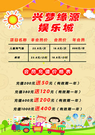 游乐园价目表