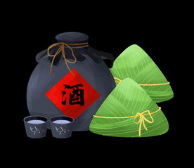 端午粽子手绘