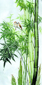 竹林双雀  