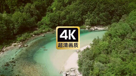 短视频素材航拍森林里的河流