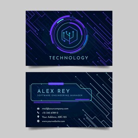 科技风名片模板矢量素材 