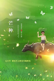 芒种节气传统活动宣传海报素材