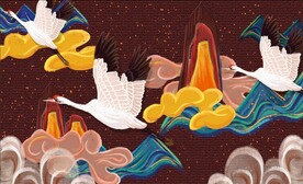 古典仙鹤插画装饰画