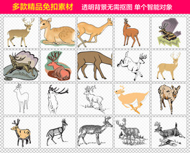 麋鹿免抠素材