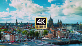 航拍北欧小城镇