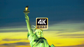 短视频素材航拍自由女神像