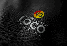 银色金属效果logo样机