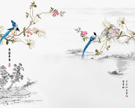 装饰画 花鸟画 新中式 山水 