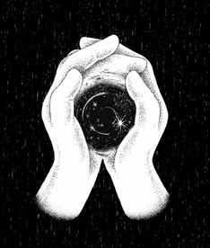 黑白双手插画