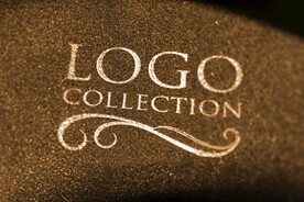 褐色粗糙金属logo样机展示