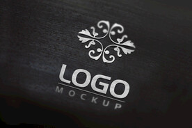 深色肌理银色logo样机