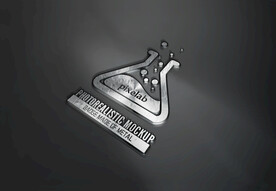 深色背景银色立体logo样机