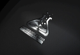 深色背景银色金色logo样机