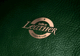 皮质上金属logo样机展示