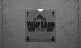 水泥背景玻璃logo样机展示