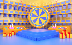 C4D模型蓝色风格电商立体场景