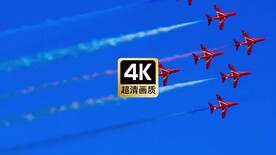 航空表演素材红色表演飞机