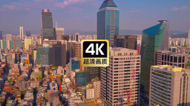 短视频素材航拍城市商务建筑群