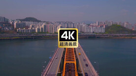 短视频素材航怕跨海大桥车流穿梭