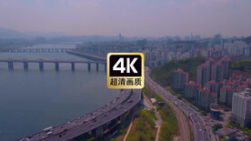 短视频素材航拍海边城市大桥