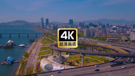 航拍海滨城市建筑群