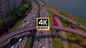 短视频素材城市立交桥上的车流