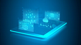 蓝色科技平板展示