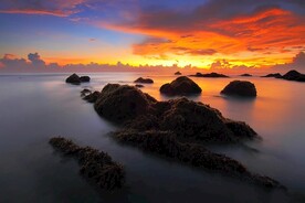 海边落日