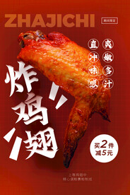炸鸡翅美食活动宣传海报素材