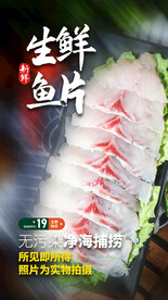 生鲜鱼片美食活动宣传海报素材