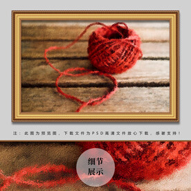 红毛线油画